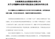 A股公司突然公告：董事长被证监会立案！