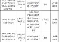 上海松江民生村镇银行被罚150万元：因贷款管理严重违反审慎经营规则 员工违规保管客户银行卡并违规操作等